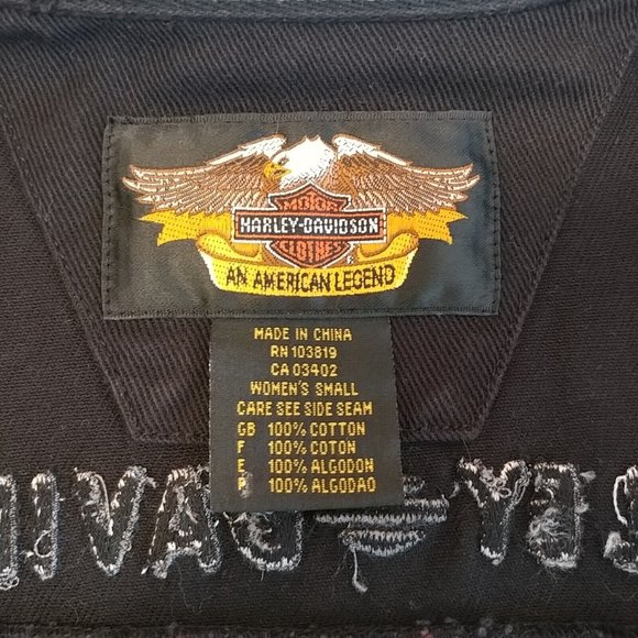 Women's Small S Harley-Davidson Denim Jacket - Picture 6 of 8